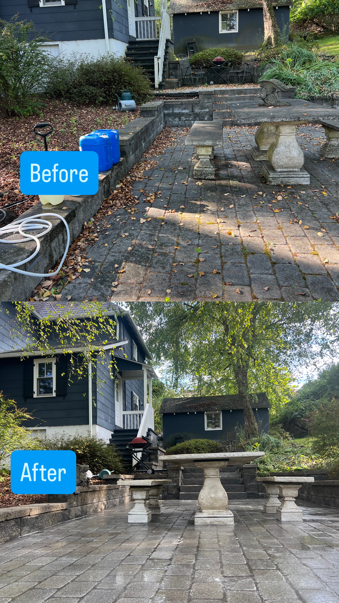 Pat Lower Left Patio Before After