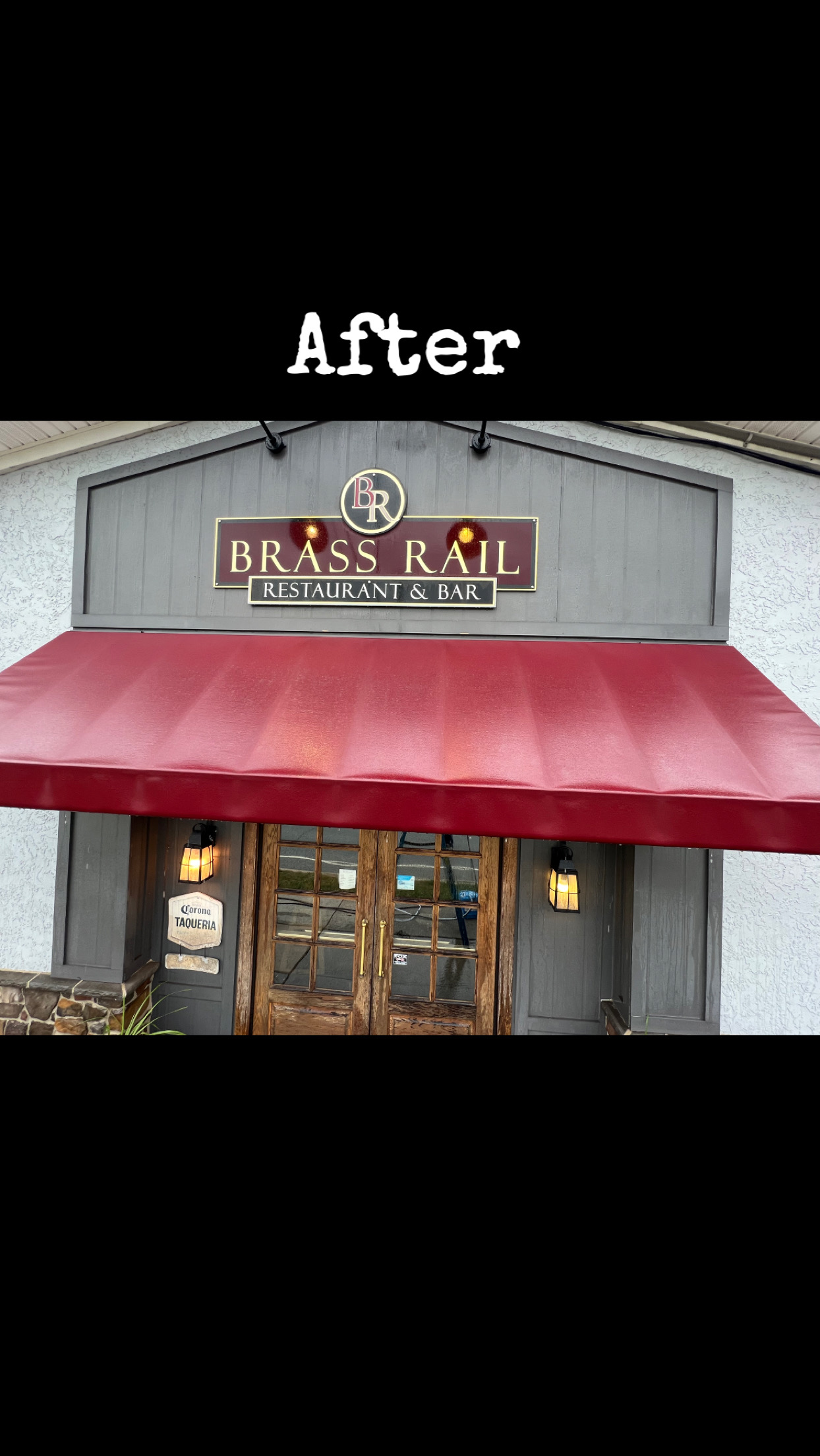 after awning and gutter cleaning at Brass Rail Restaurant and Bar in Phillipsburg NJ