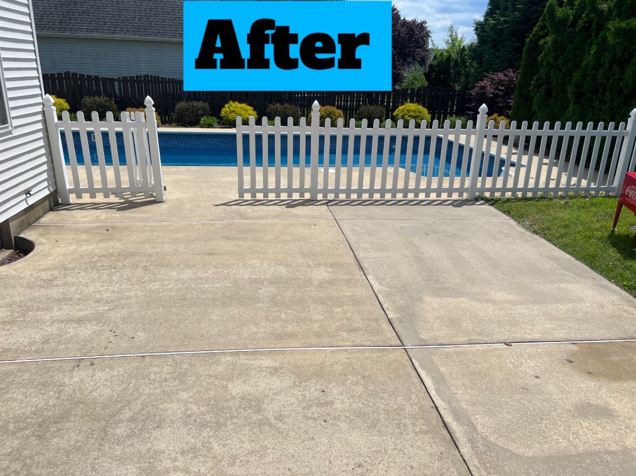 Concrete cleaning after photo by Capps Power Washing