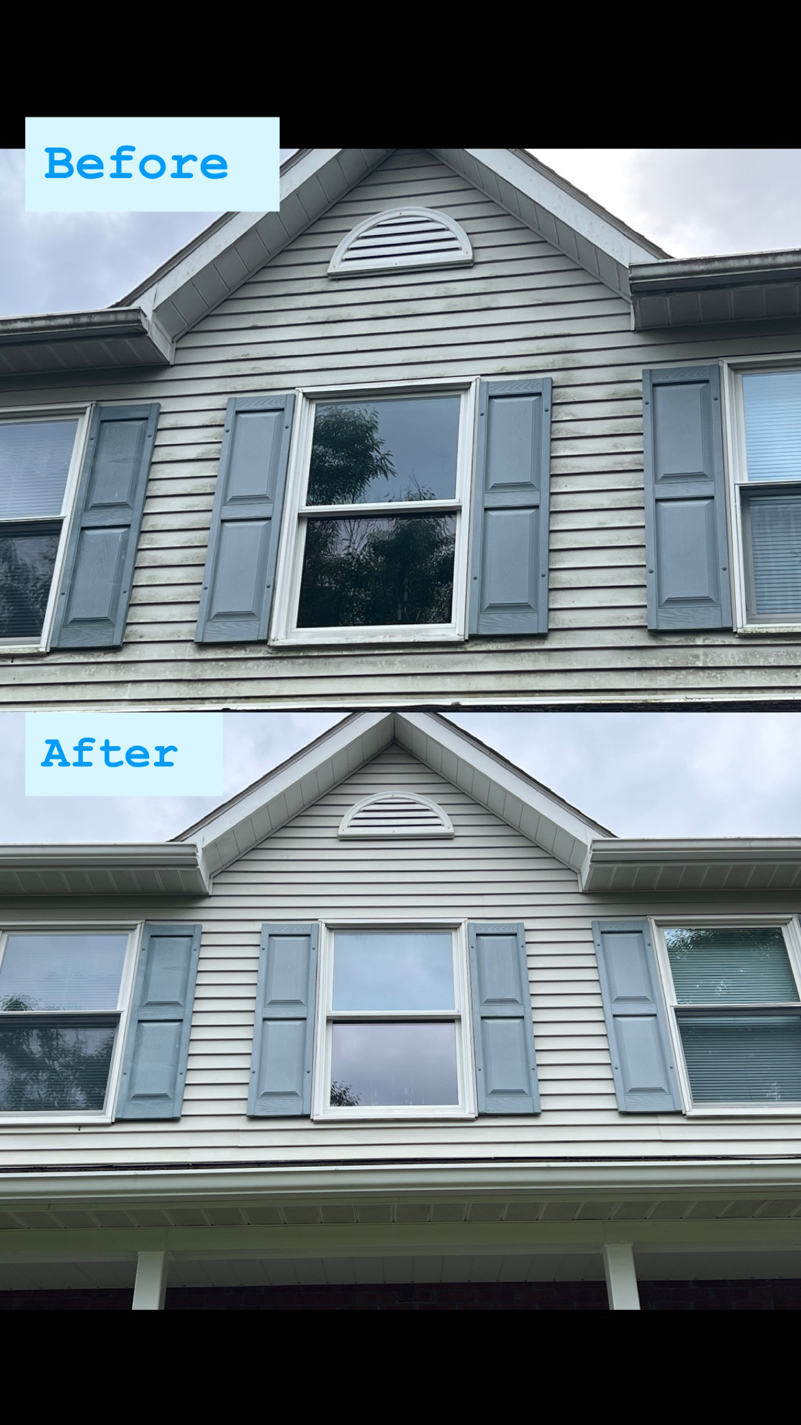 before and after house washing Bethlehem PA