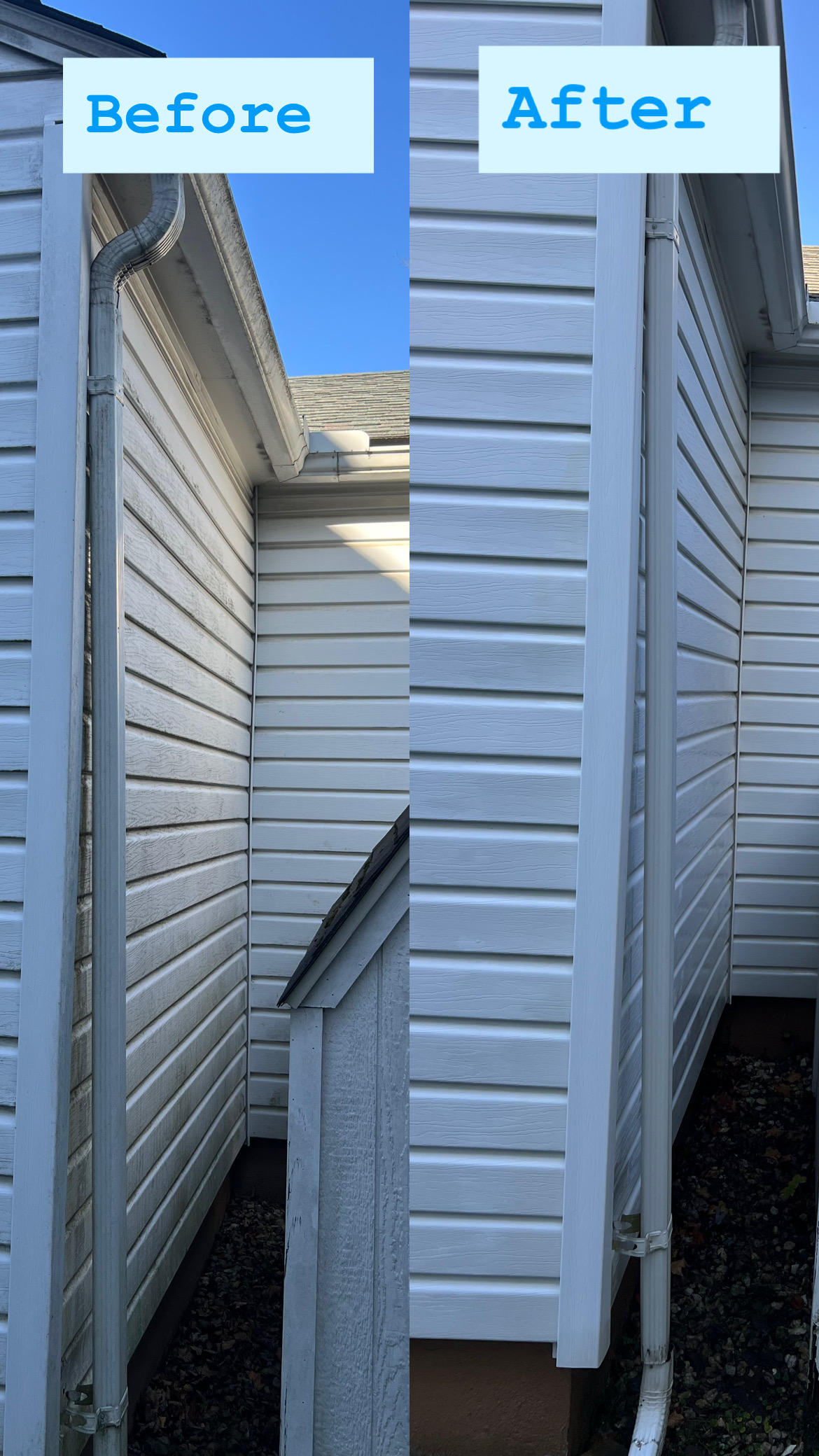 before and after house washing East Stroudsburg PA siding cleaning and algae removal