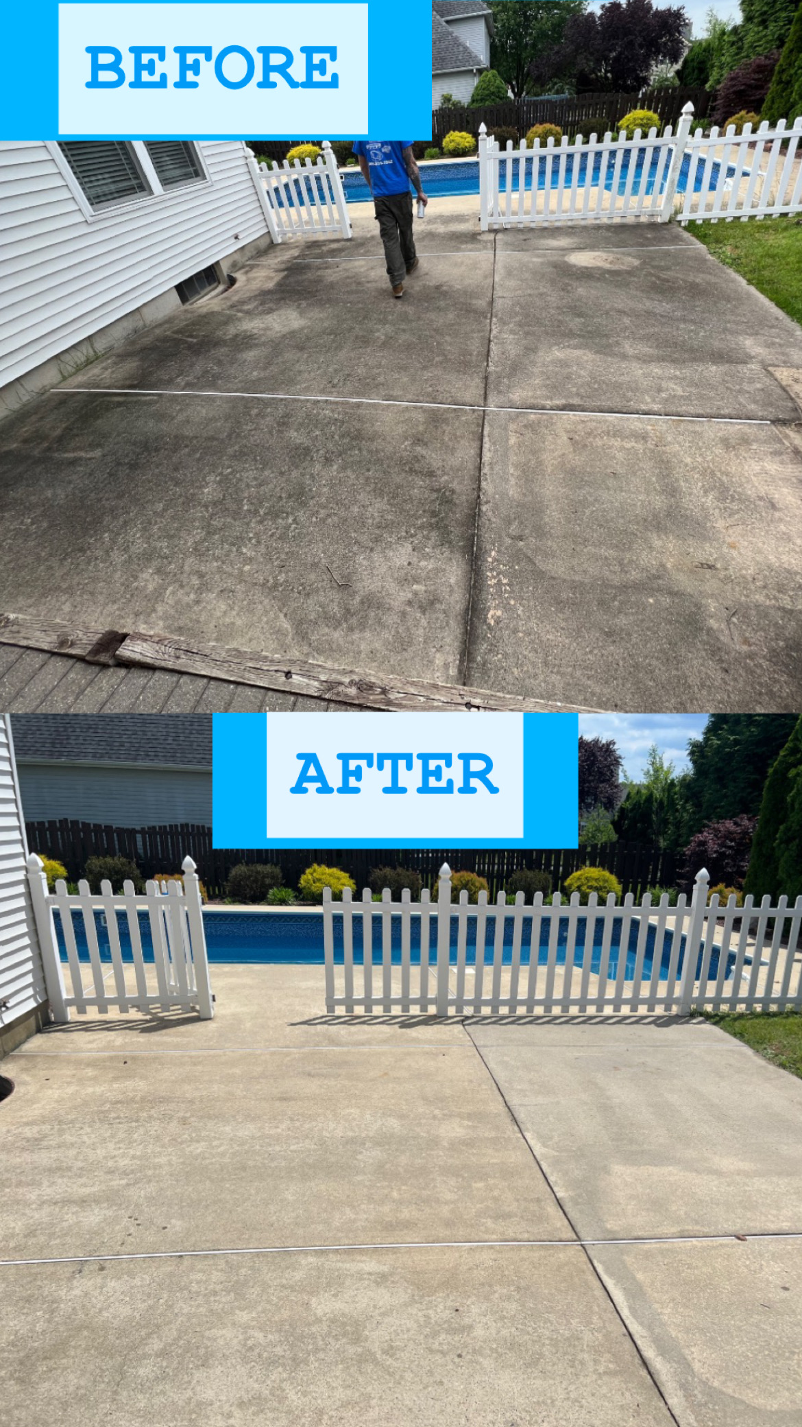 before and after concrete pad cleaning Bethlehem PA