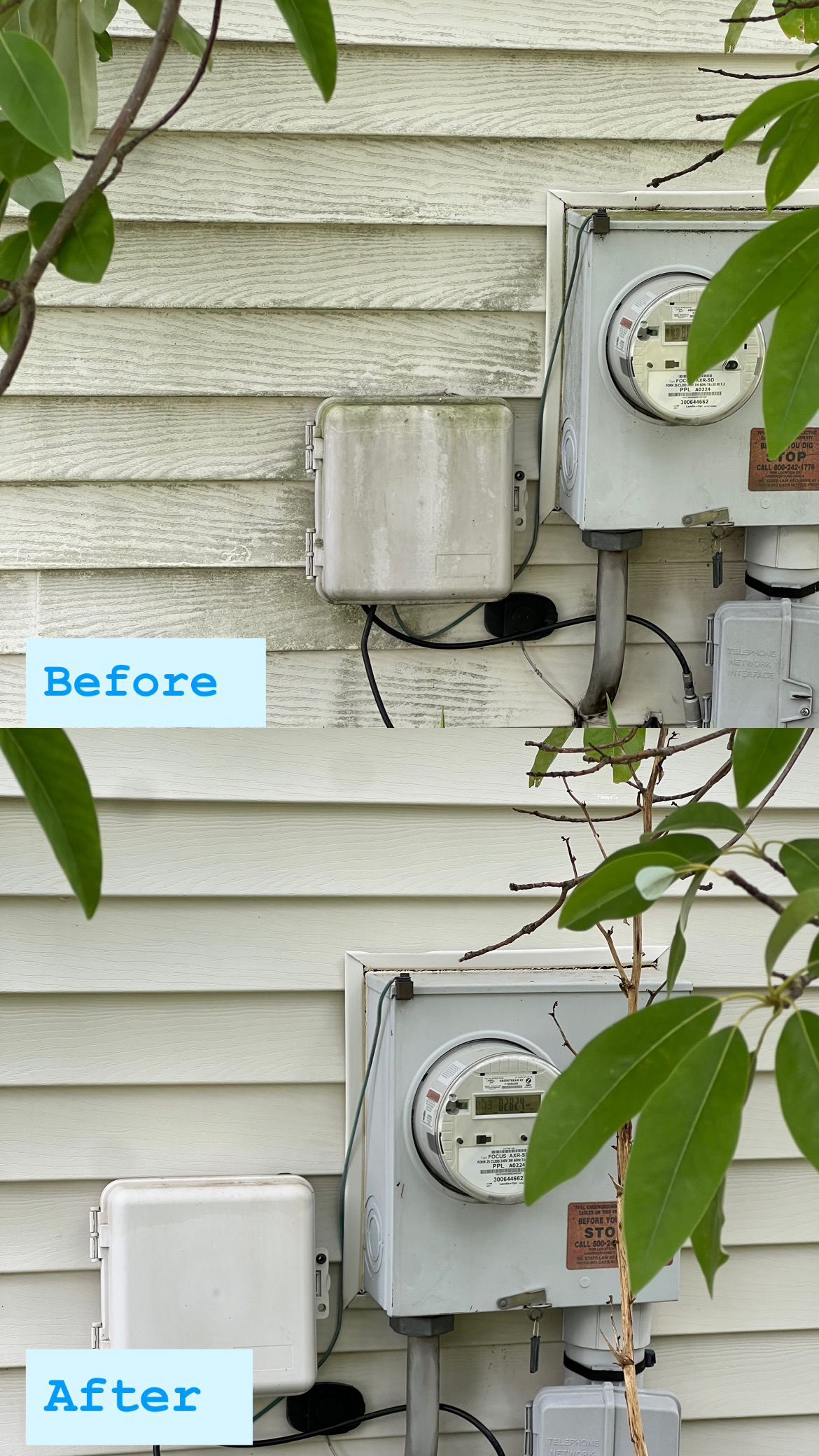 before and after siding picture Bethlehem PA