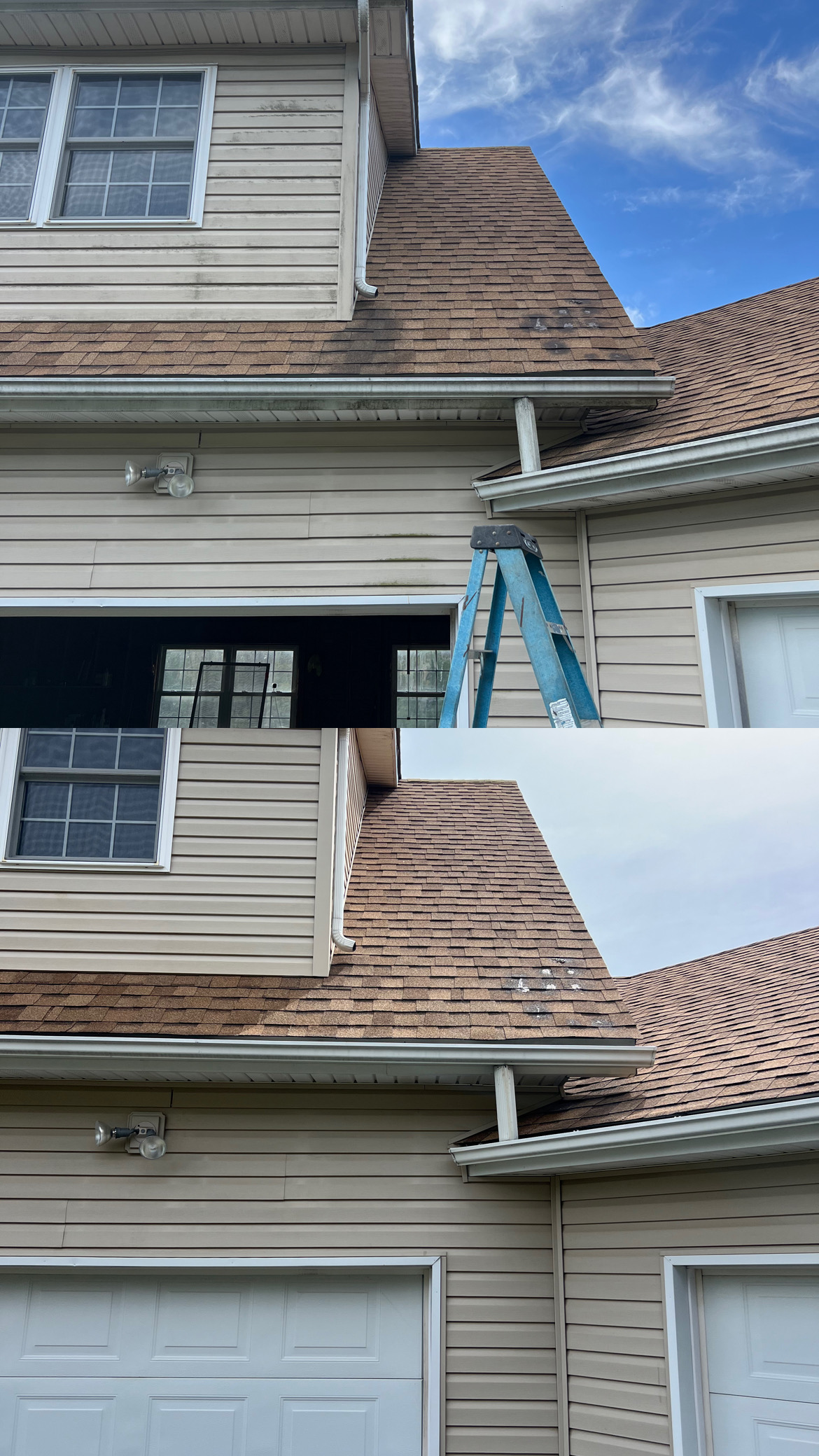 Professional roof cleaning project by Capps Power Washing