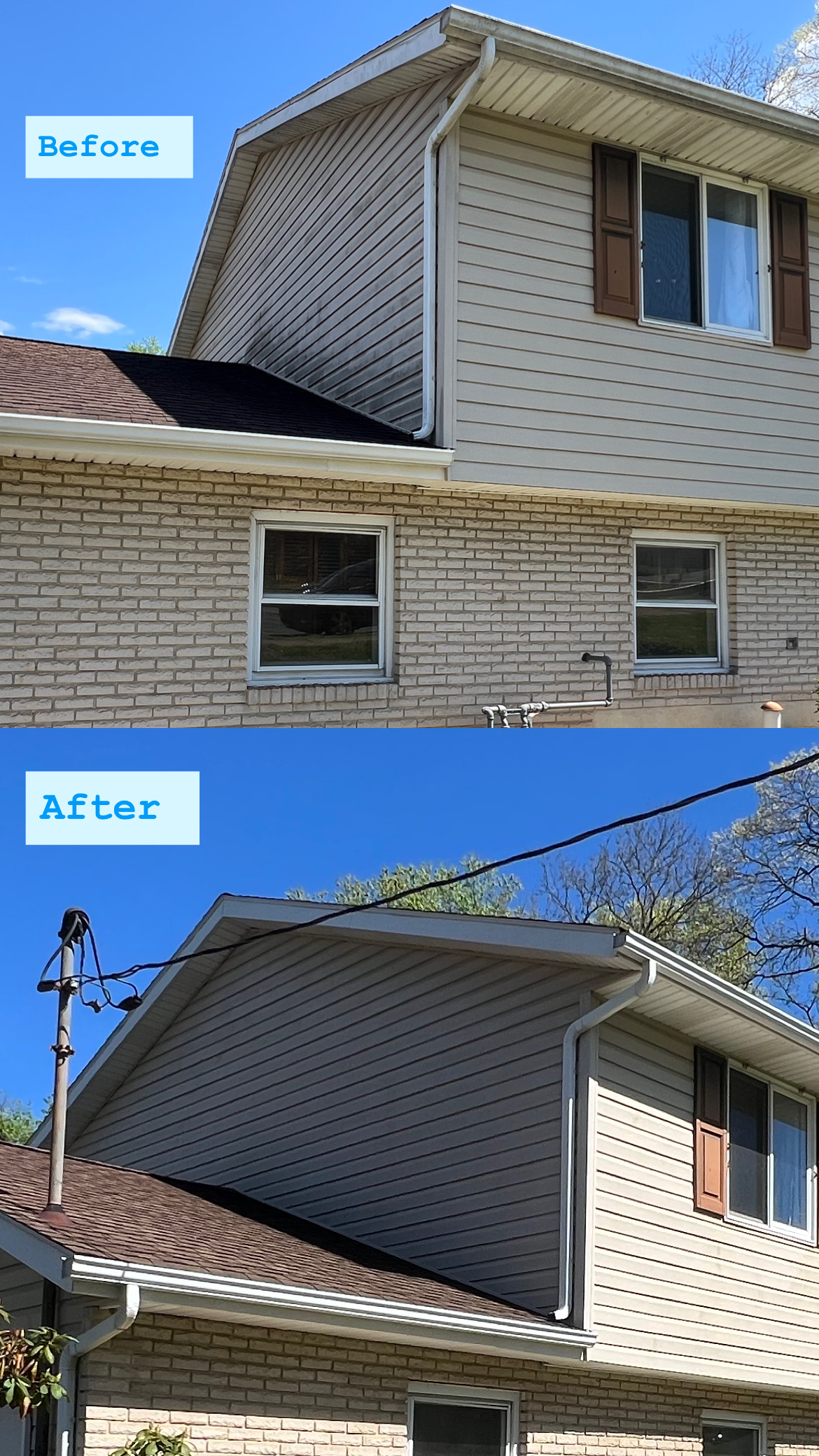 Professional pressure washing and exterior cleaning project in Easton PA by Capps Power Washing